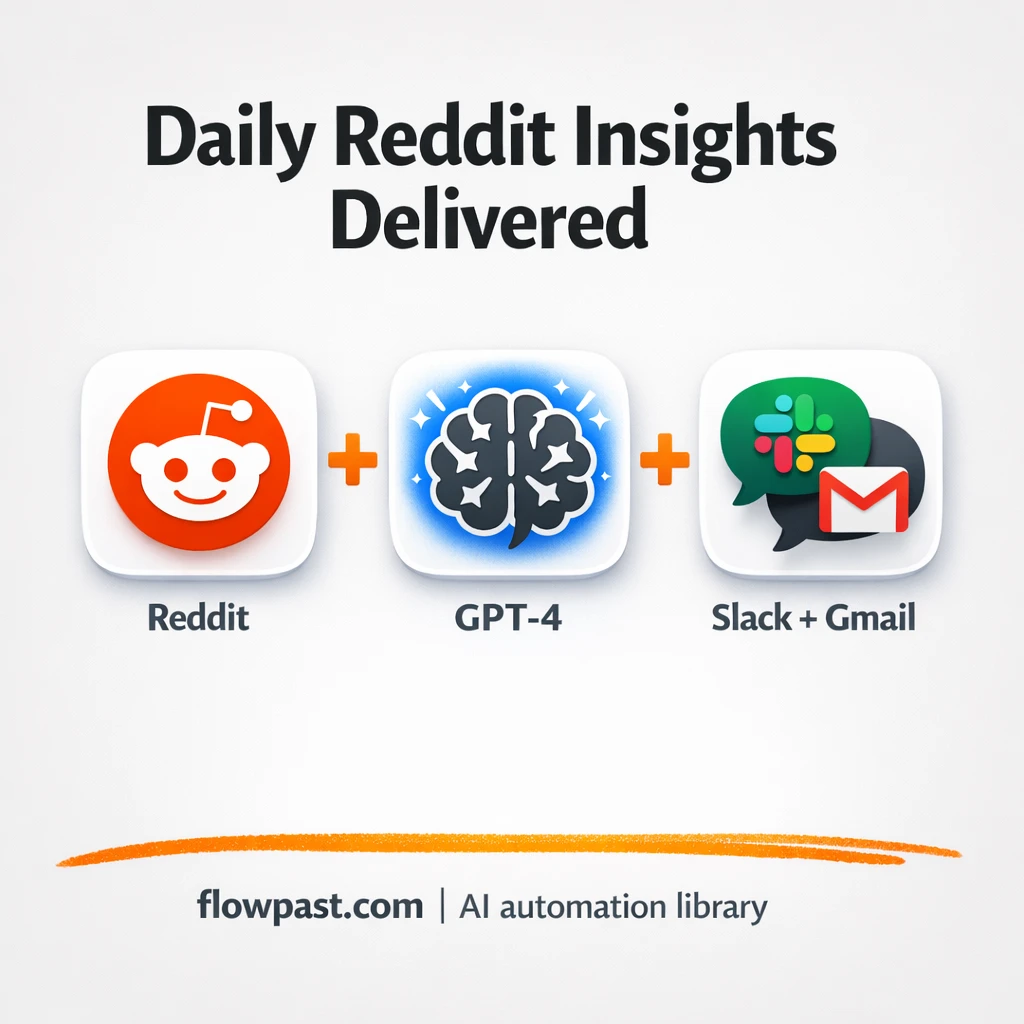 Reddit to Slack and Gmail, daily insights without scrolling - n8n workflow automation template