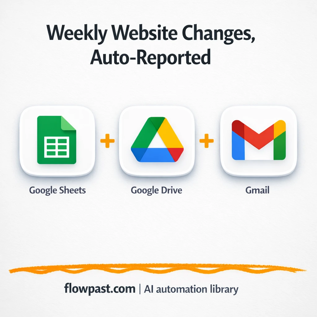 Google Sheets to Gmail, website change reports - n8n workflow automation template