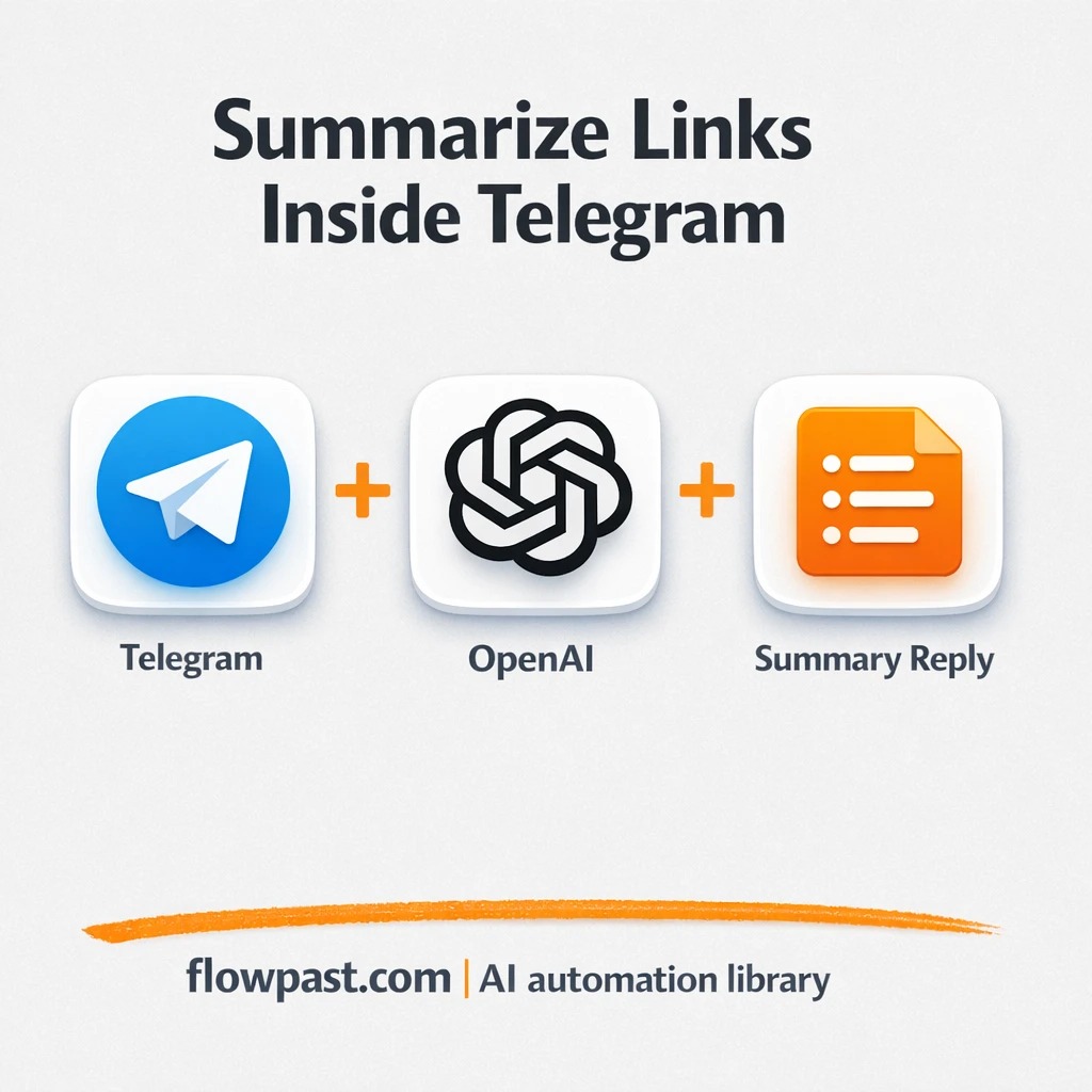 Telegram + OpenAI: instant link summaries in chat - n8n workflow automation template