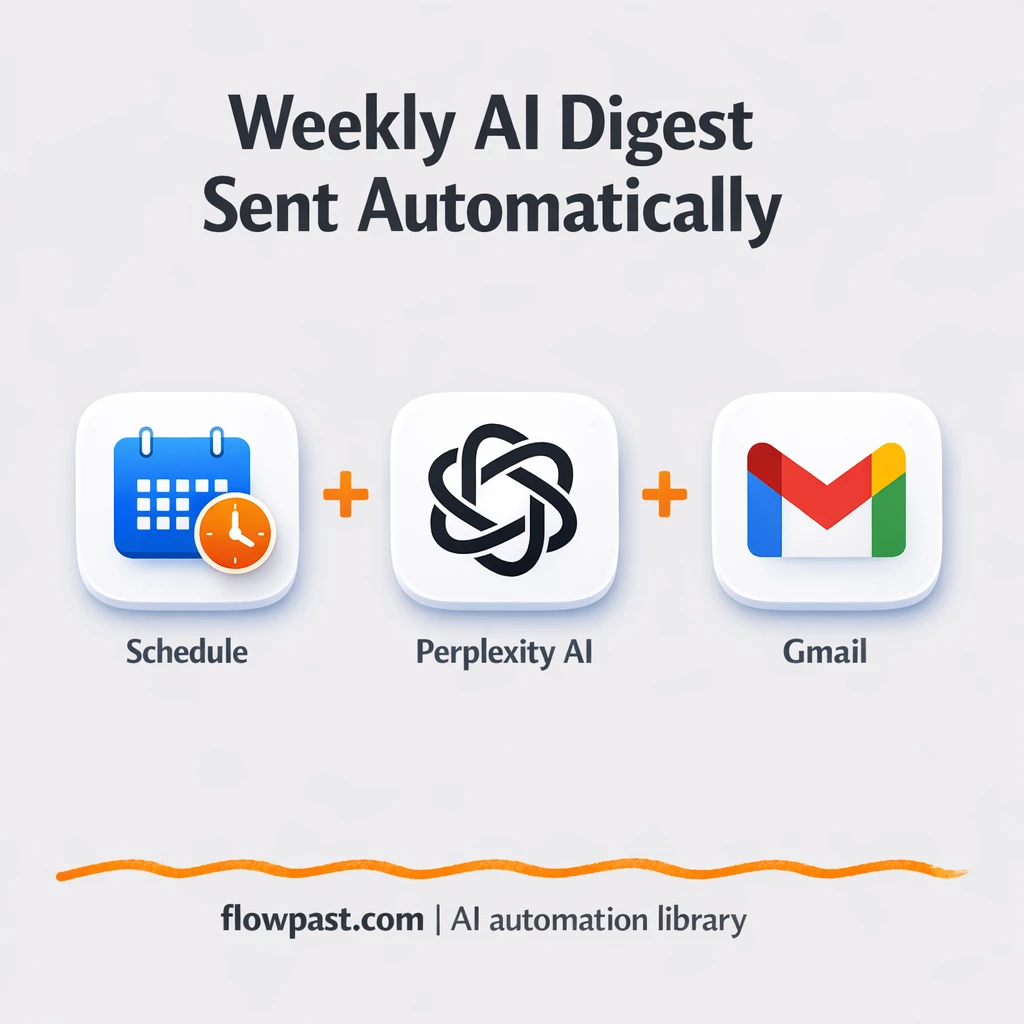 Perplexity AI to Gmail, weekly AI news digest ready - n8n workflow automation template