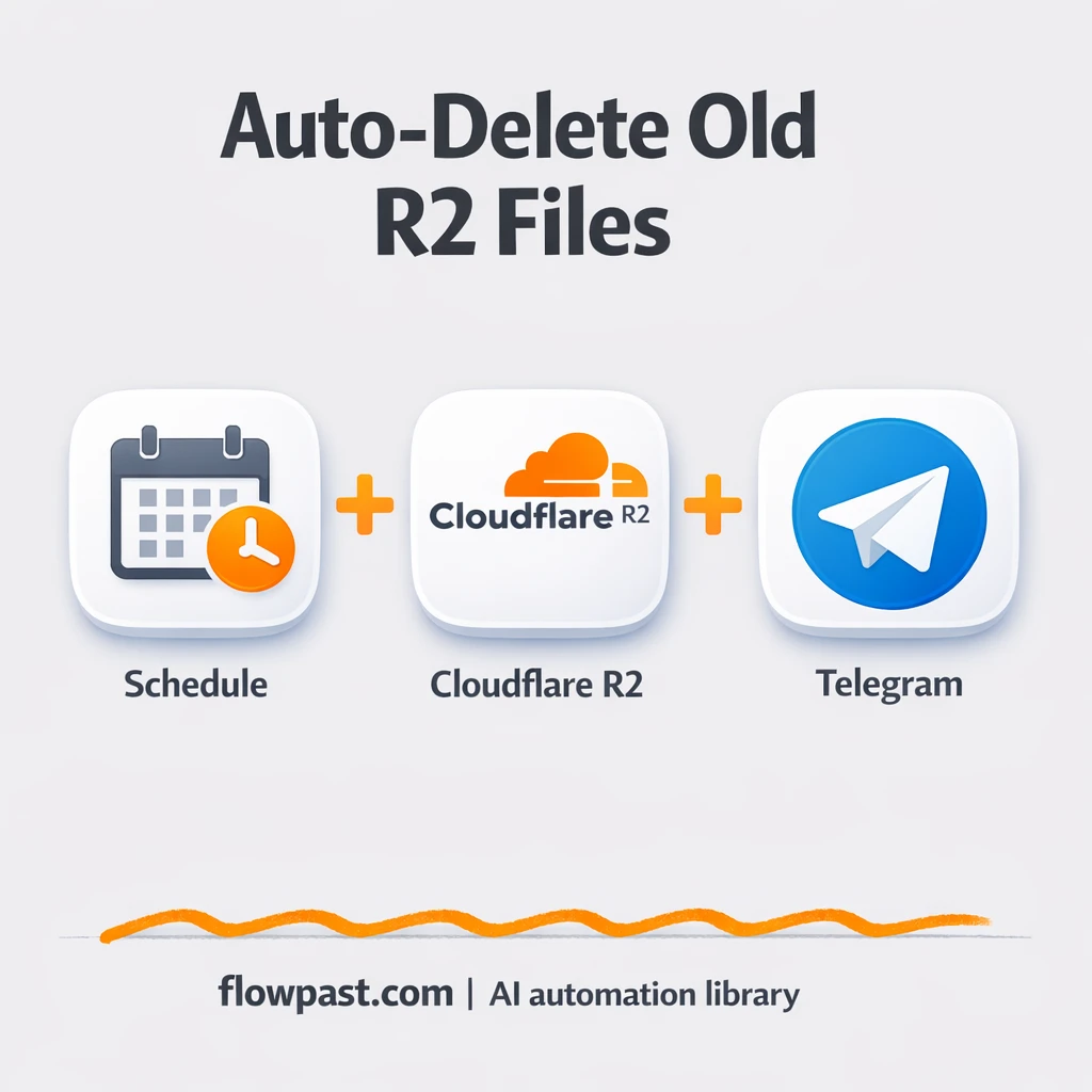 Cloudflare R2 cleanup with Telegram deletion alerts - n8n workflow automation template