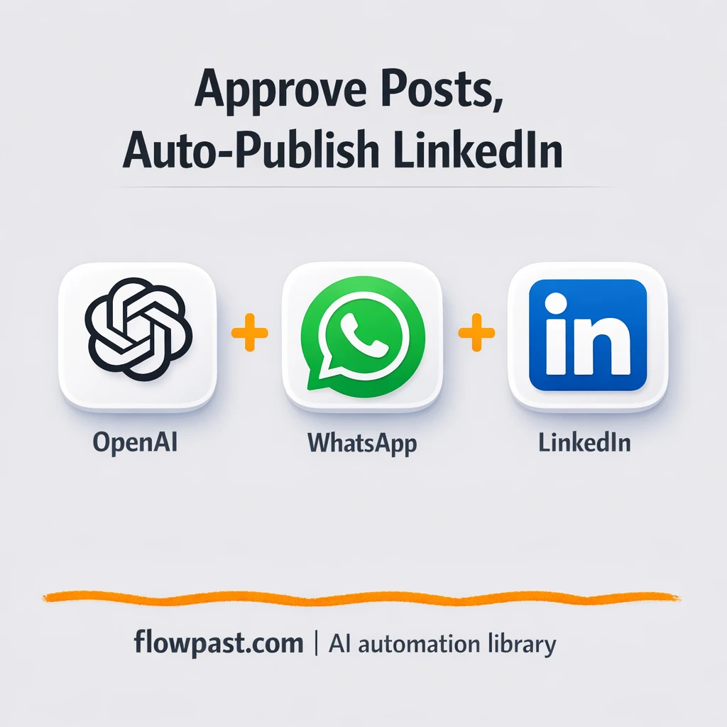 WhatsApp to LinkedIn, approve posts from your phone - n8n workflow automation template