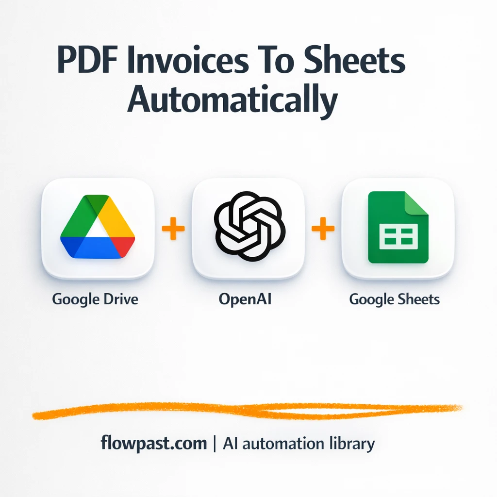 Google Drive to Google Sheets, invoices logged clean - n8n workflow automation template