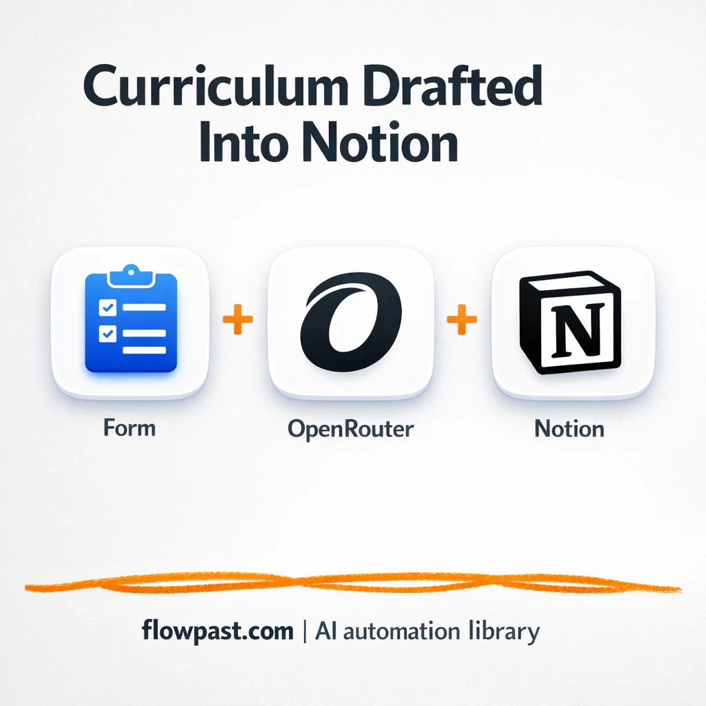 Notion + OpenRouter: publish full curriculums fast - n8n workflow automation template