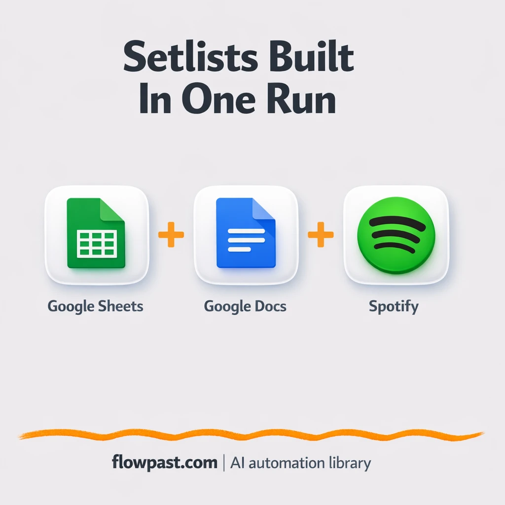 Google Sheets meets Spotify for instant setlist prep - n8n workflow automation template
