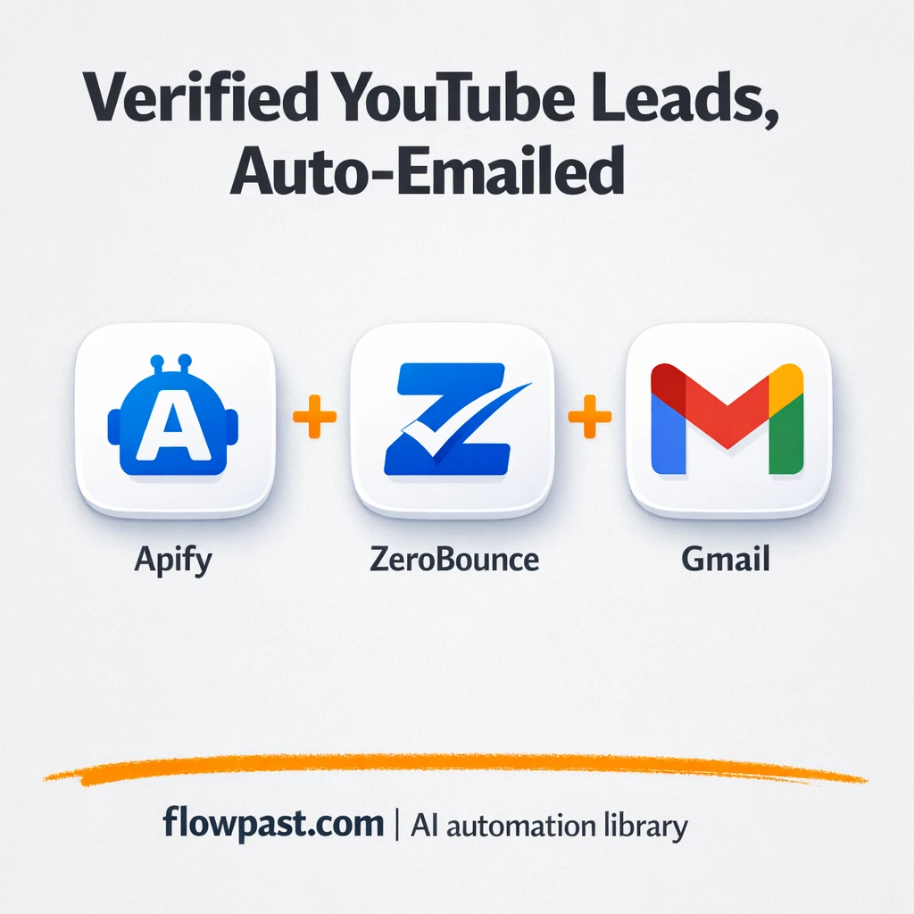 Apify + Google Sheets: verified YouTube leads - n8n workflow automation template