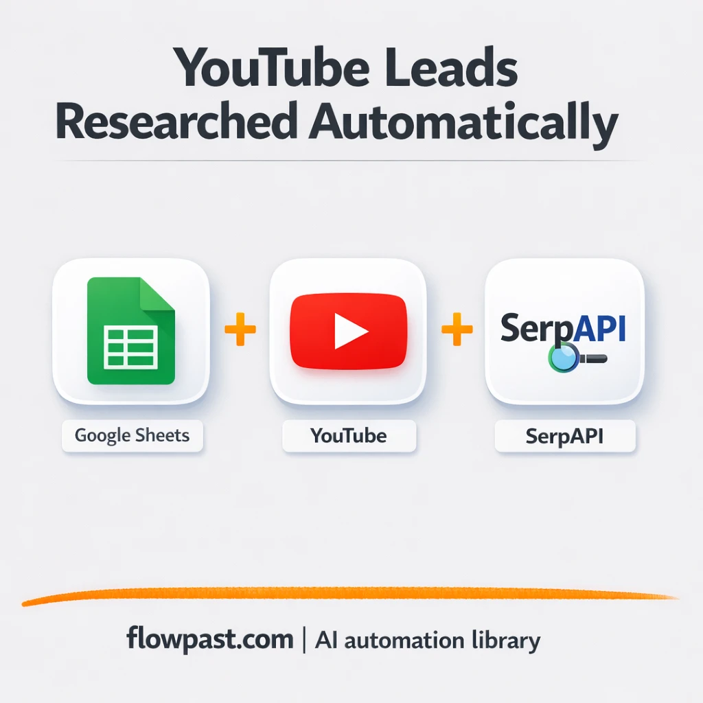 YouTube to Google Sheets, lead research stays current - n8n workflow automation template