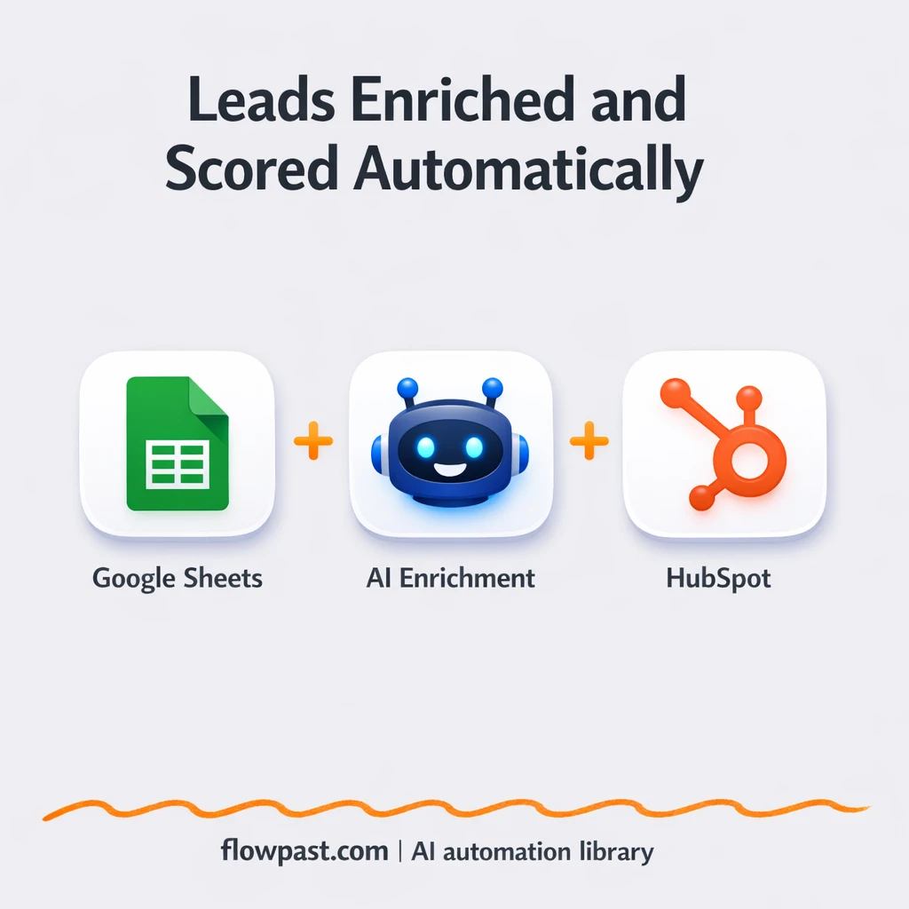HubSpot + Google Sheets: enriched leads you can trust - n8n workflow automation template