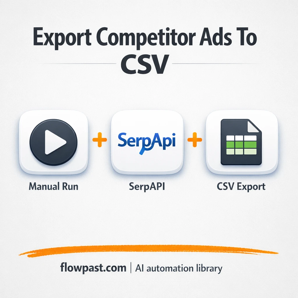 SerpApi to Google Sheets, competitor ads organized - n8n workflow automation template