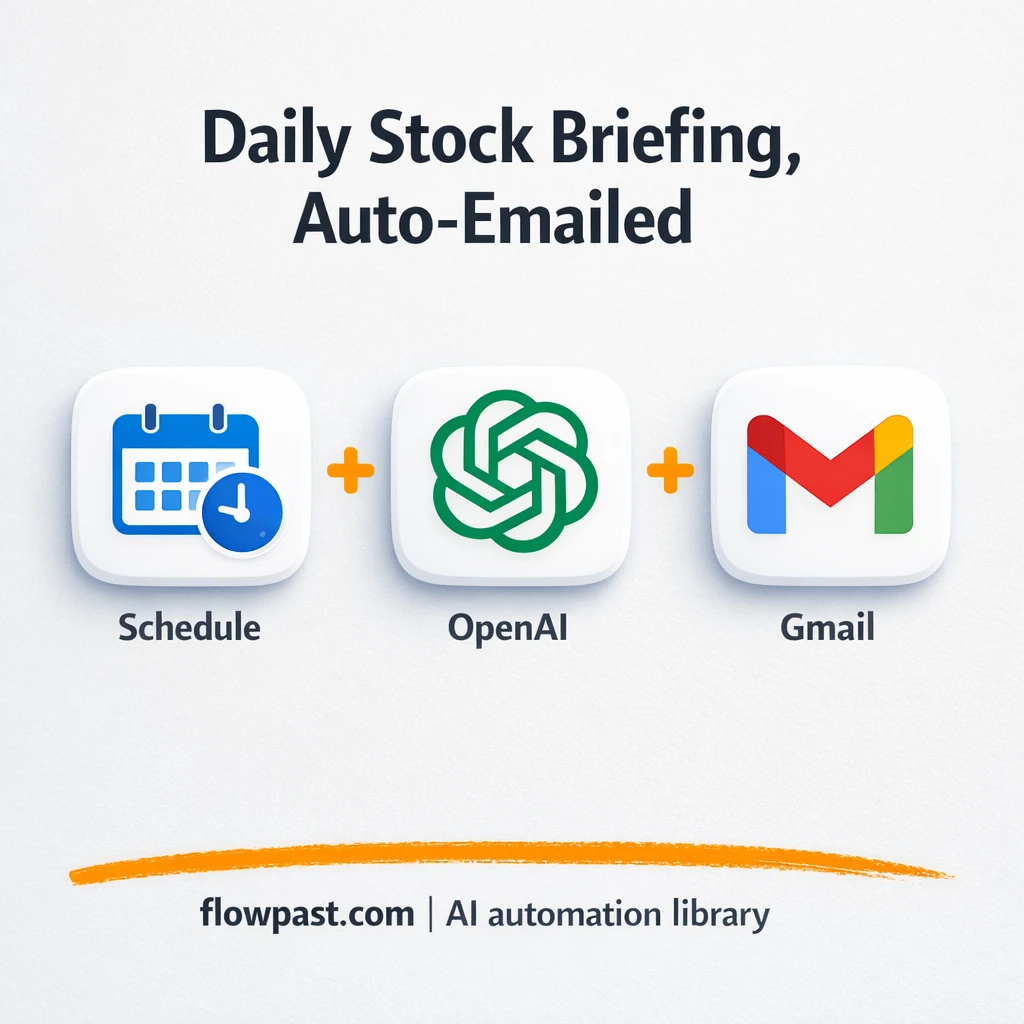 Tavily to Gmail, a daily market brief in your inbox - n8n workflow automation template