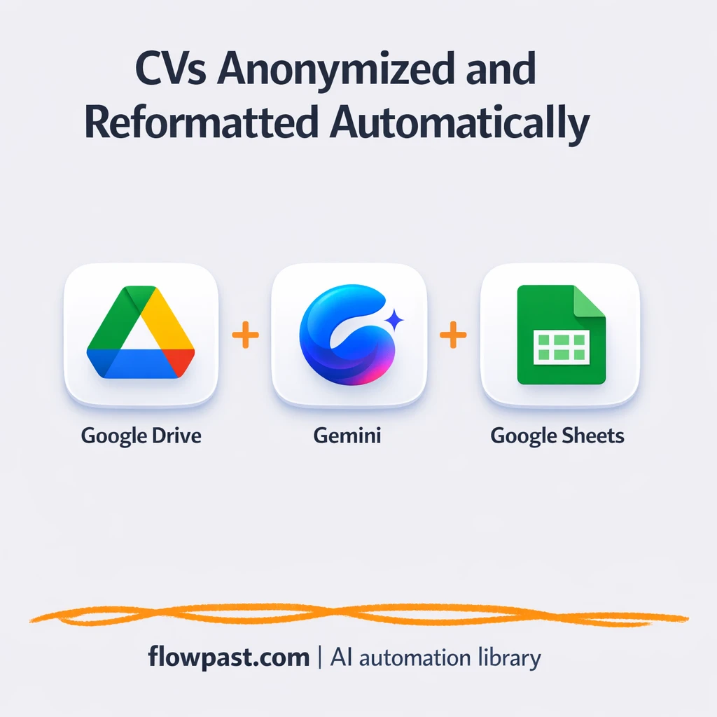 Google Drive to Google Sheets, anonymized CV PDFs - n8n workflow automation template