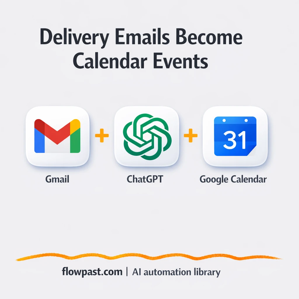 Gmail to Google Calendar, delivery slots scheduled - n8n workflow automation template