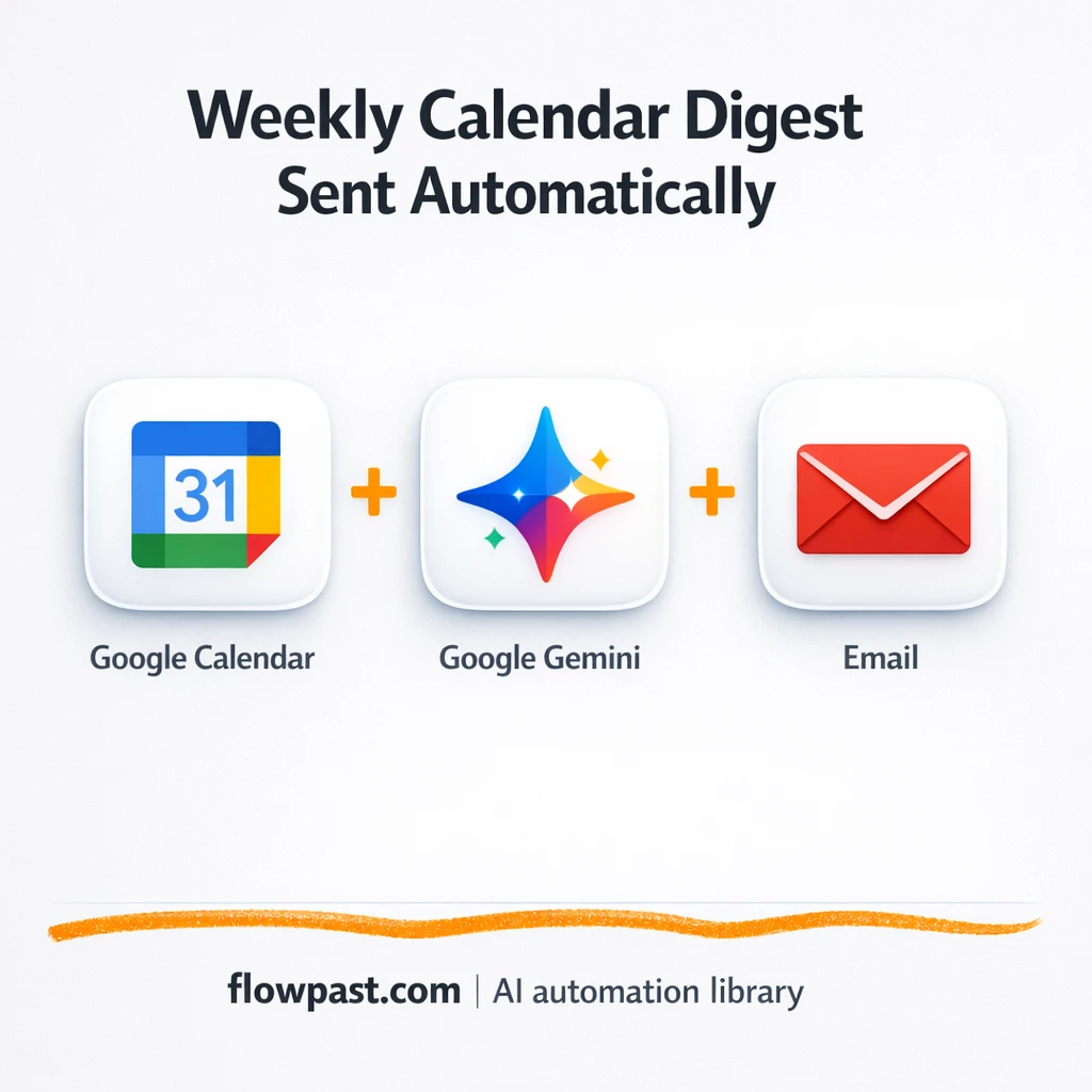 Google Calendar + Gemini: weekly plan email, sorted - n8n workflow automation template