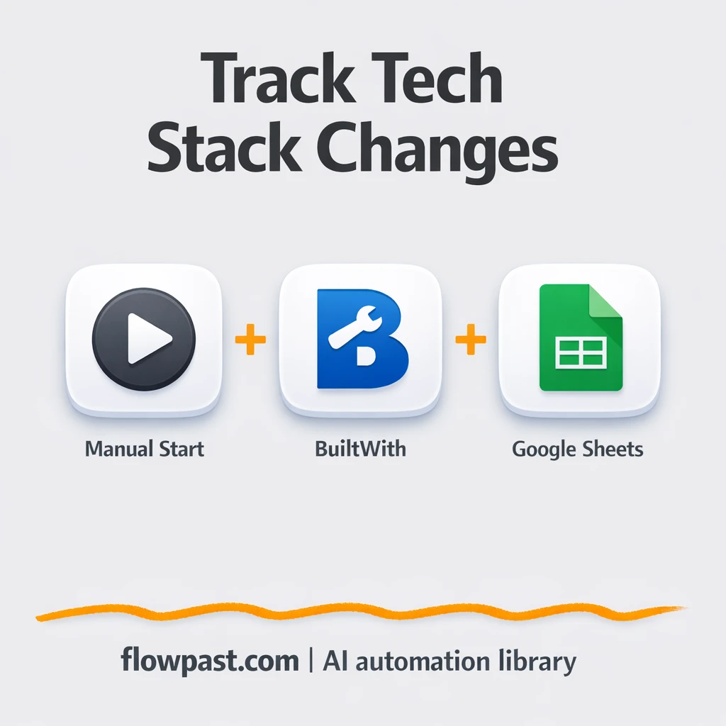 BuiltWith to Google Sheets, track stack changes fast - n8n workflow automation template