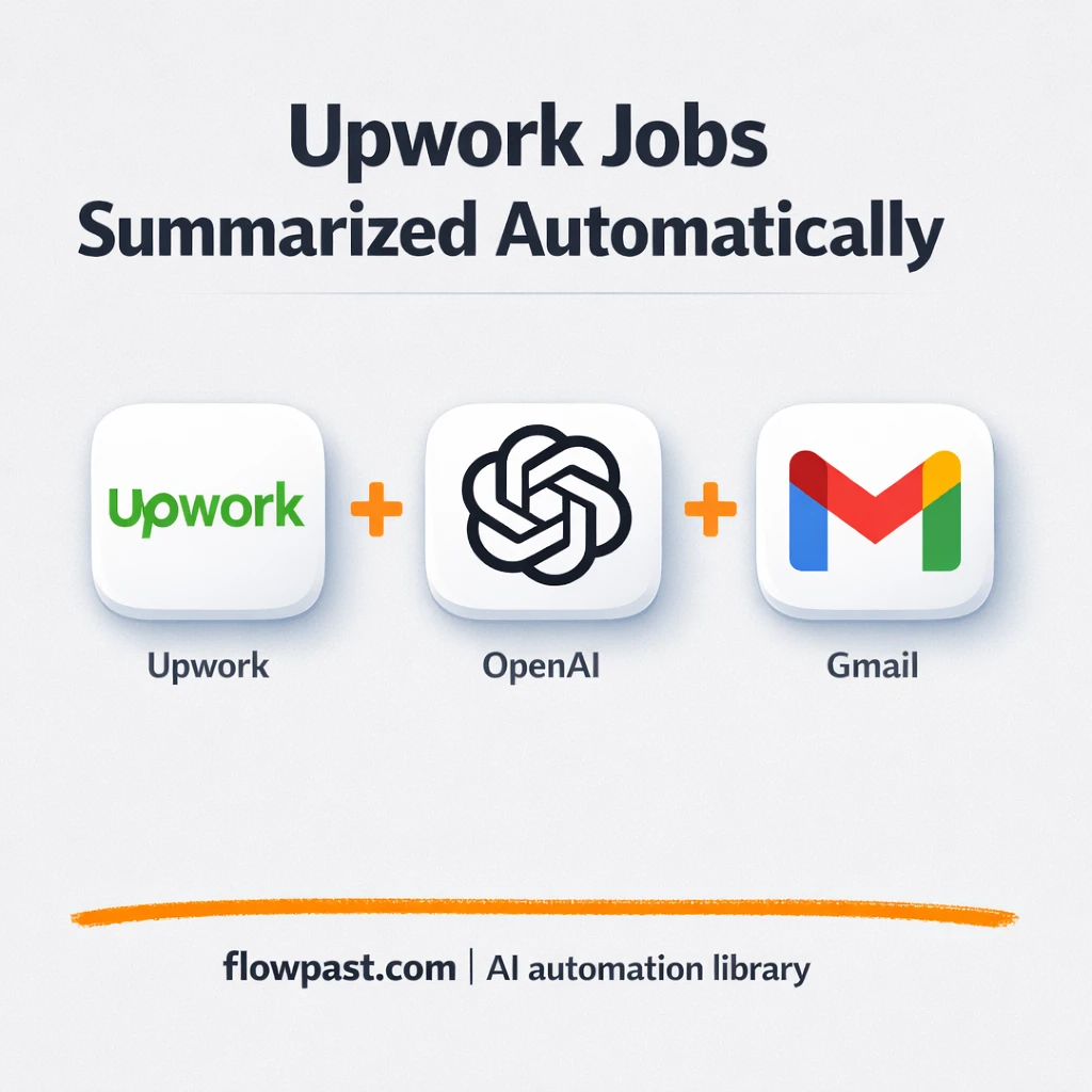 Upwork to Gmail, job alerts with AI summaries - n8n workflow automation template