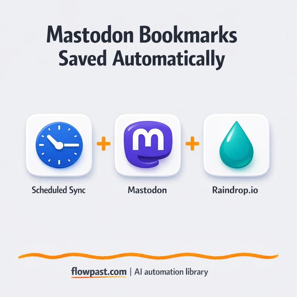 Mastodon to Raindrop.io, bookmarks become searchable - n8n workflow automation template