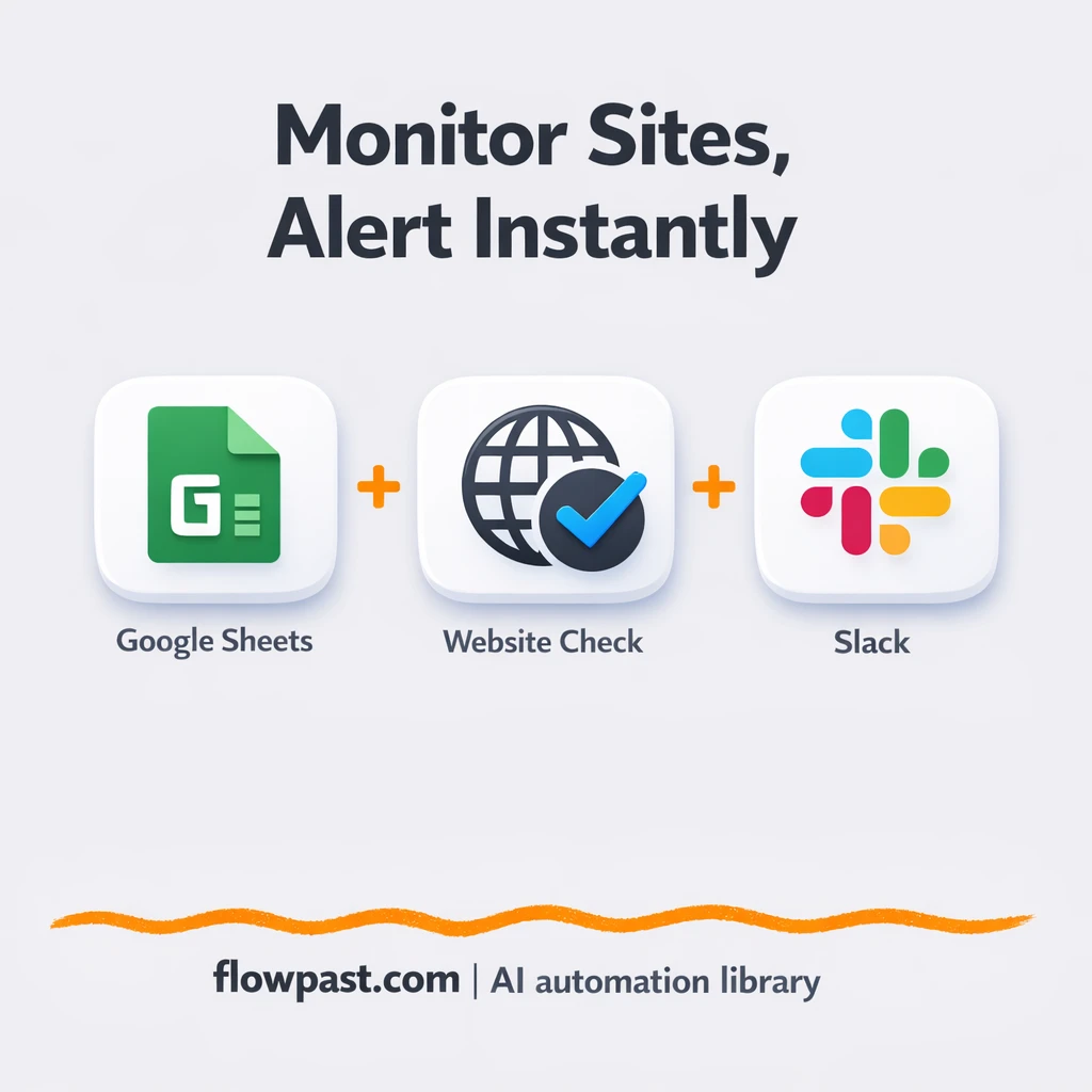Google Sheets + Slack alerts for site downtime - n8n workflow automation template