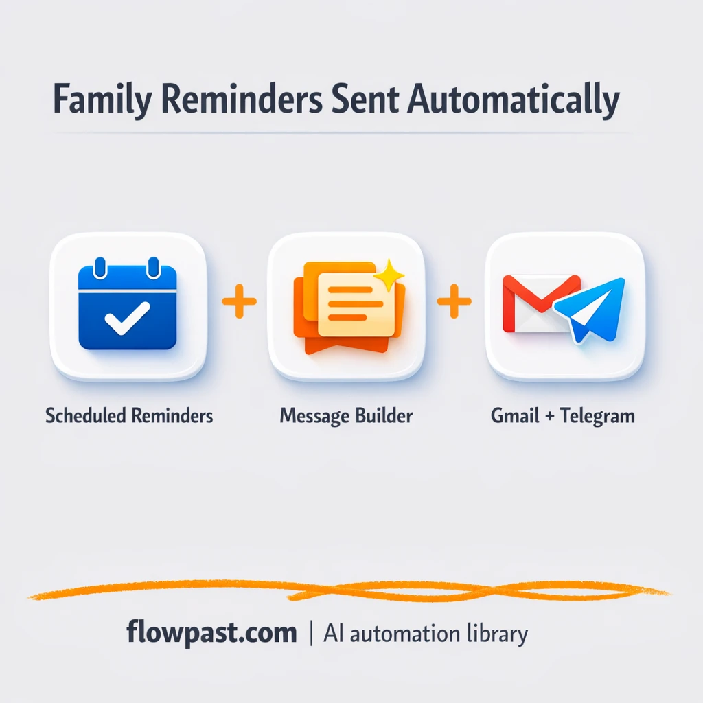 Email + Telegram reminders for calmer family routines - n8n workflow automation template