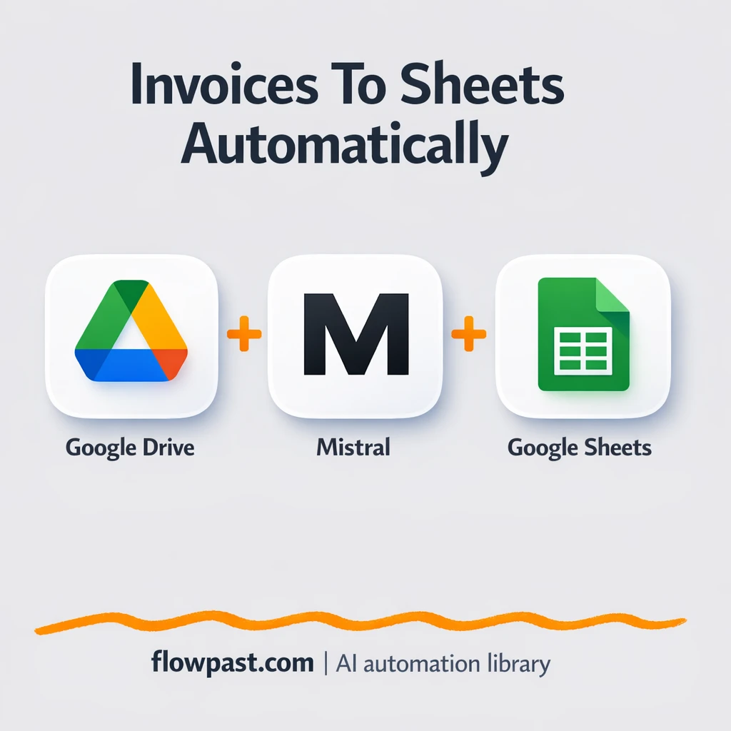 Google Drive to Google Sheets, invoices logged clean - n8n workflow automation template