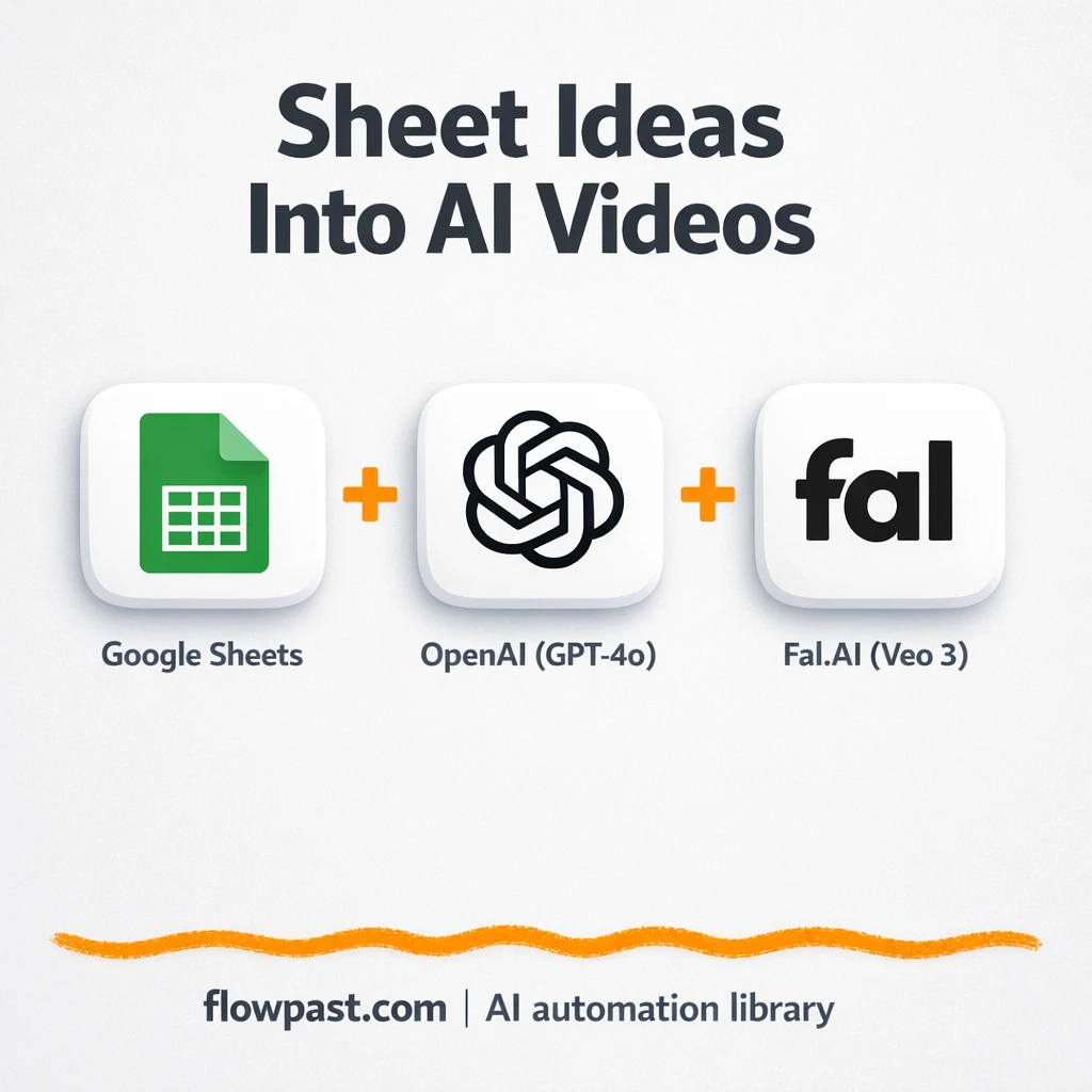 Google Sheets to Fal.AI, video links appear - n8n workflow automation template