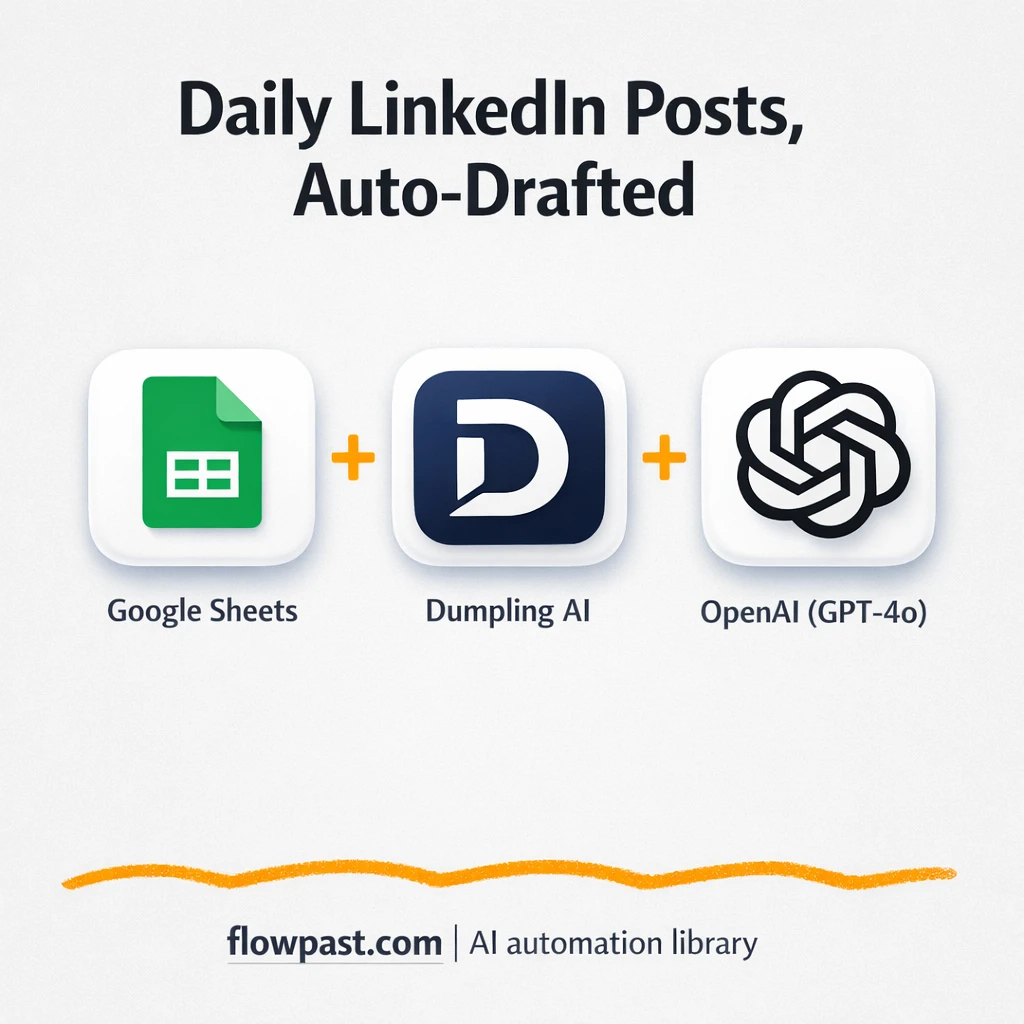 Google Sheets + LinkedIn: draft posts from trending news - n8n workflow automation template