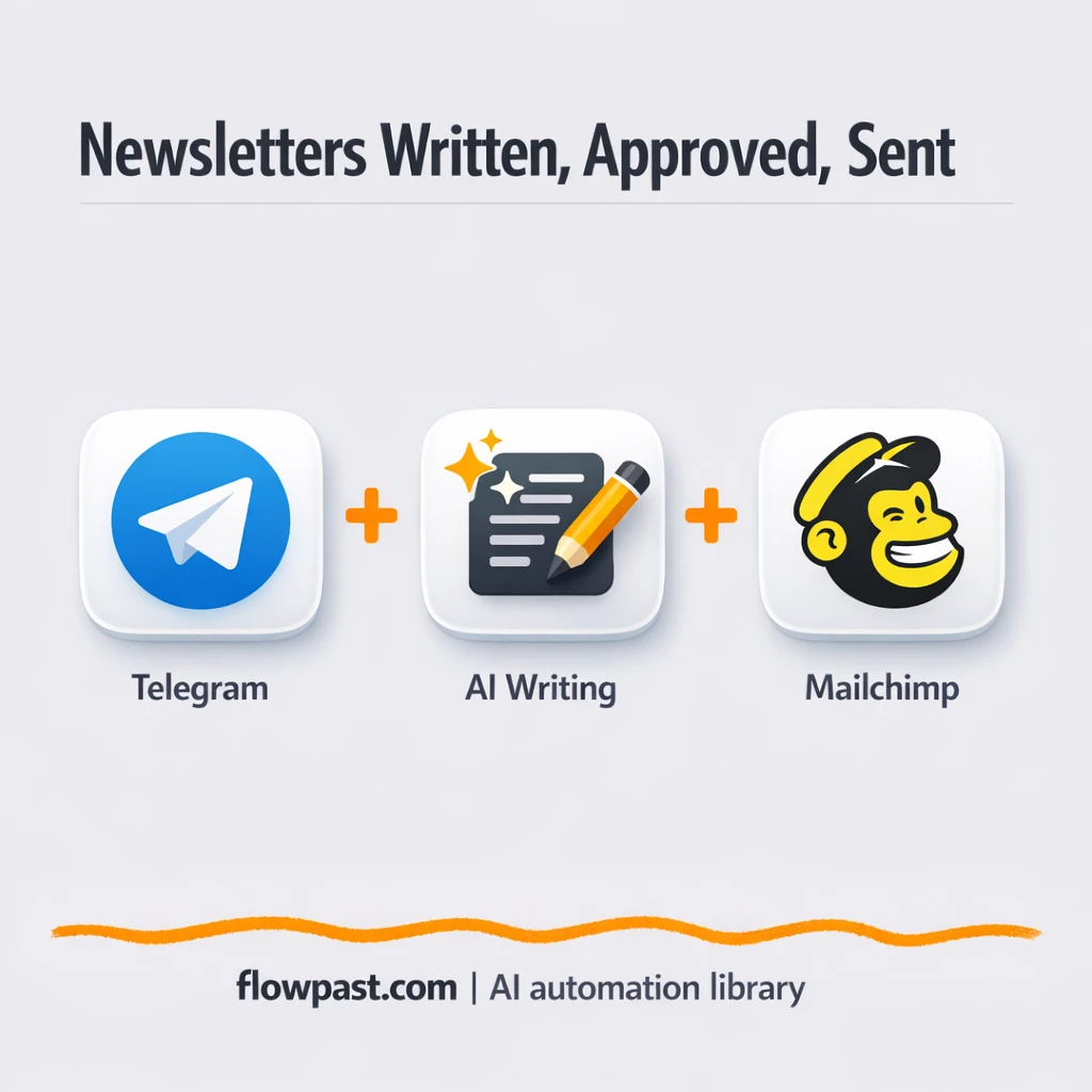 Telegram to Mailchimp, newsletters ready for approval - n8n workflow automation template