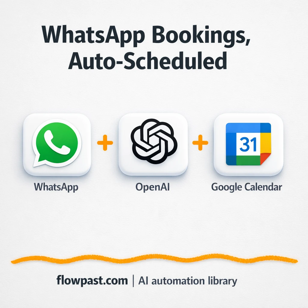 WhatsApp + Google Calendar: bookings handled for you - n8n workflow automation template