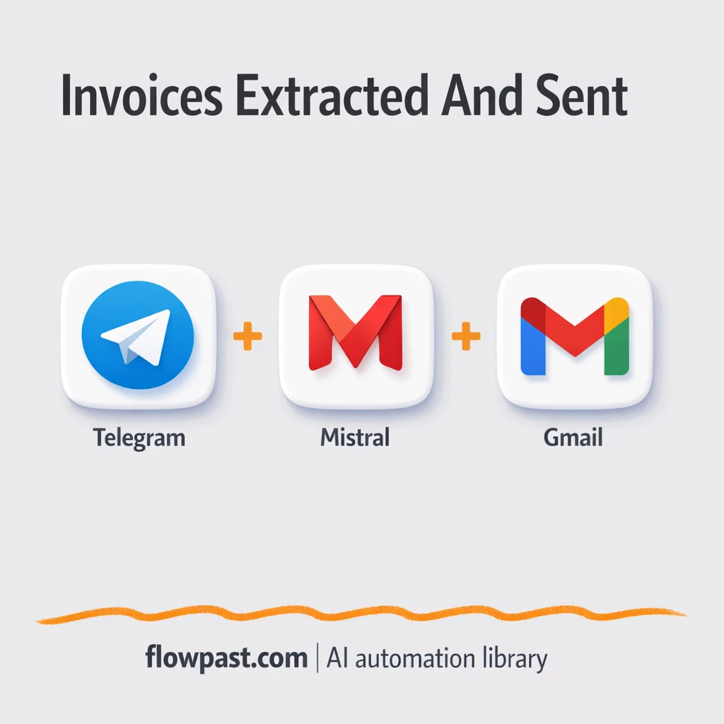 Telegram to Gmail, invoices summarized without retyping - n8n workflow automation template