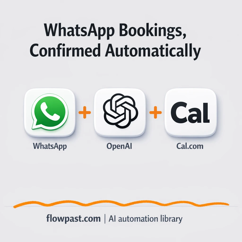 WhatsApp + Cal.com bookings, logged in Google Sheets - n8n workflow automation template