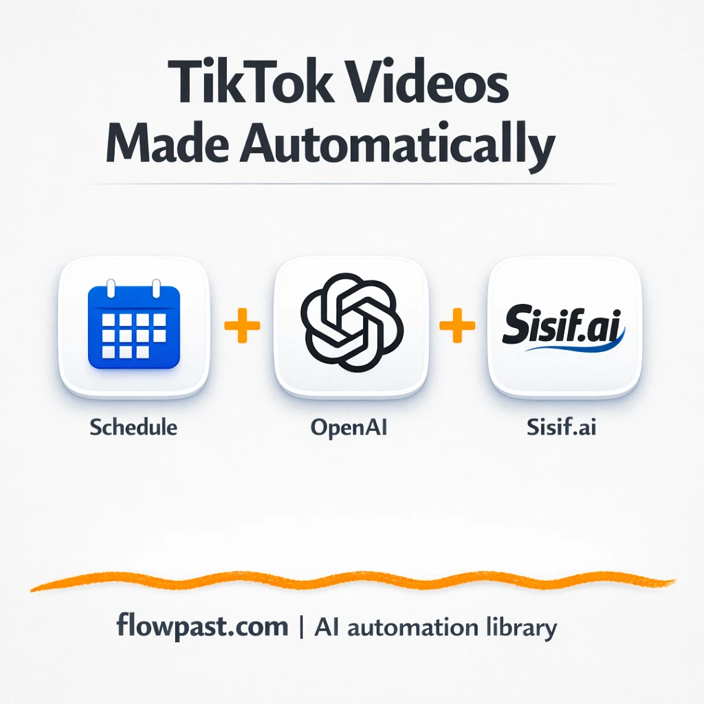OpenAI + Sisif.ai: TikTok videos on autopilot - n8n workflow automation template