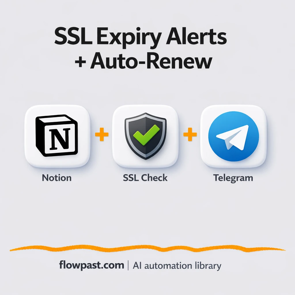 Notion + Telegram SSL alerts, renew before outages - n8n workflow automation template