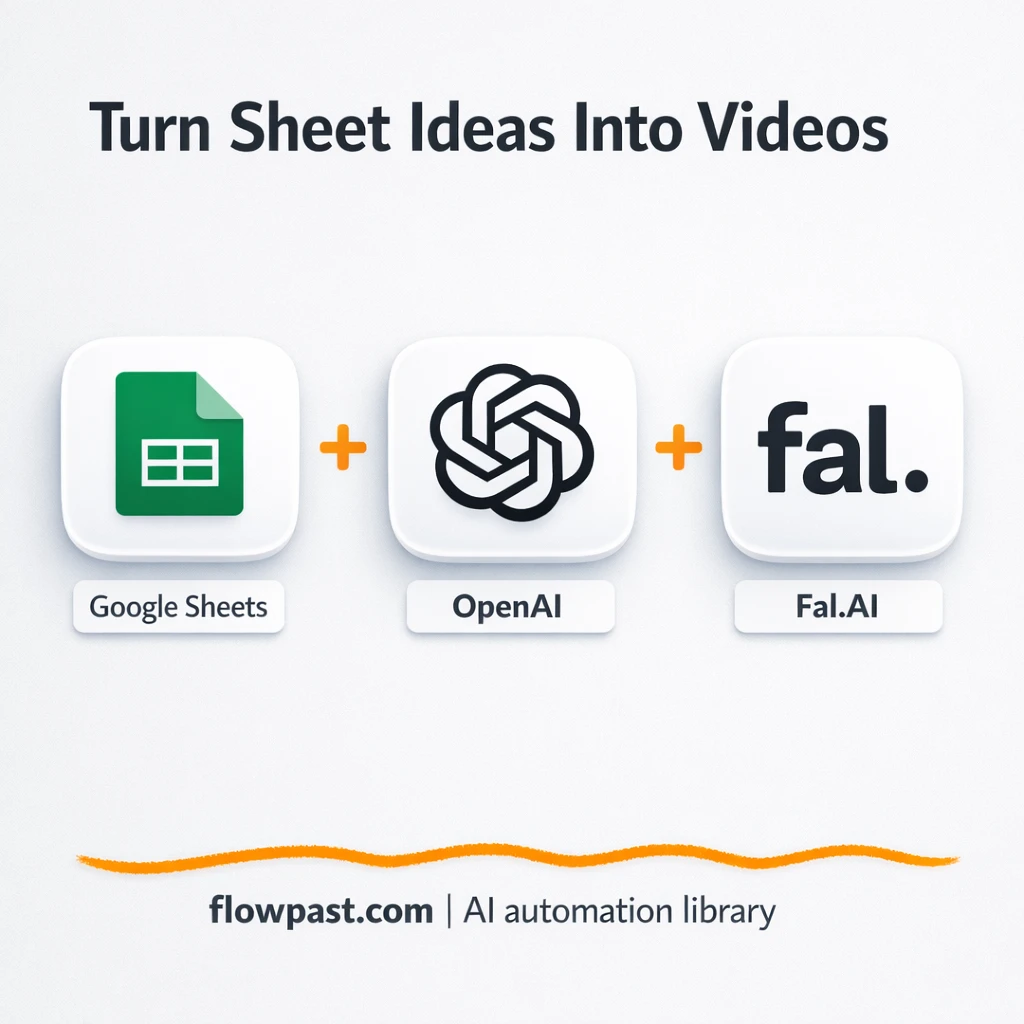 Google Sheets + Fal.AI: video links from idea rows - n8n workflow automation template
