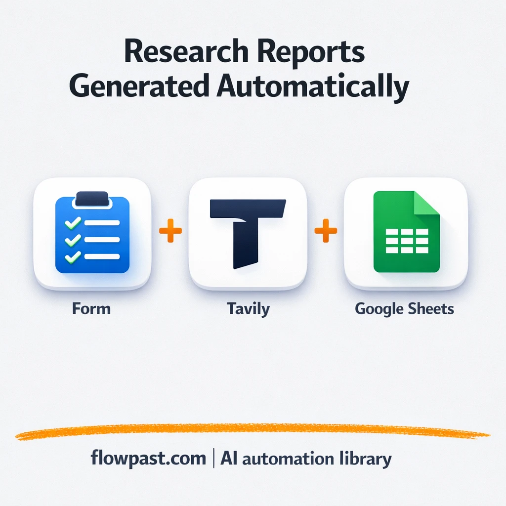Tavily + Google Sheets: research reports, ready fast - n8n workflow automation template
