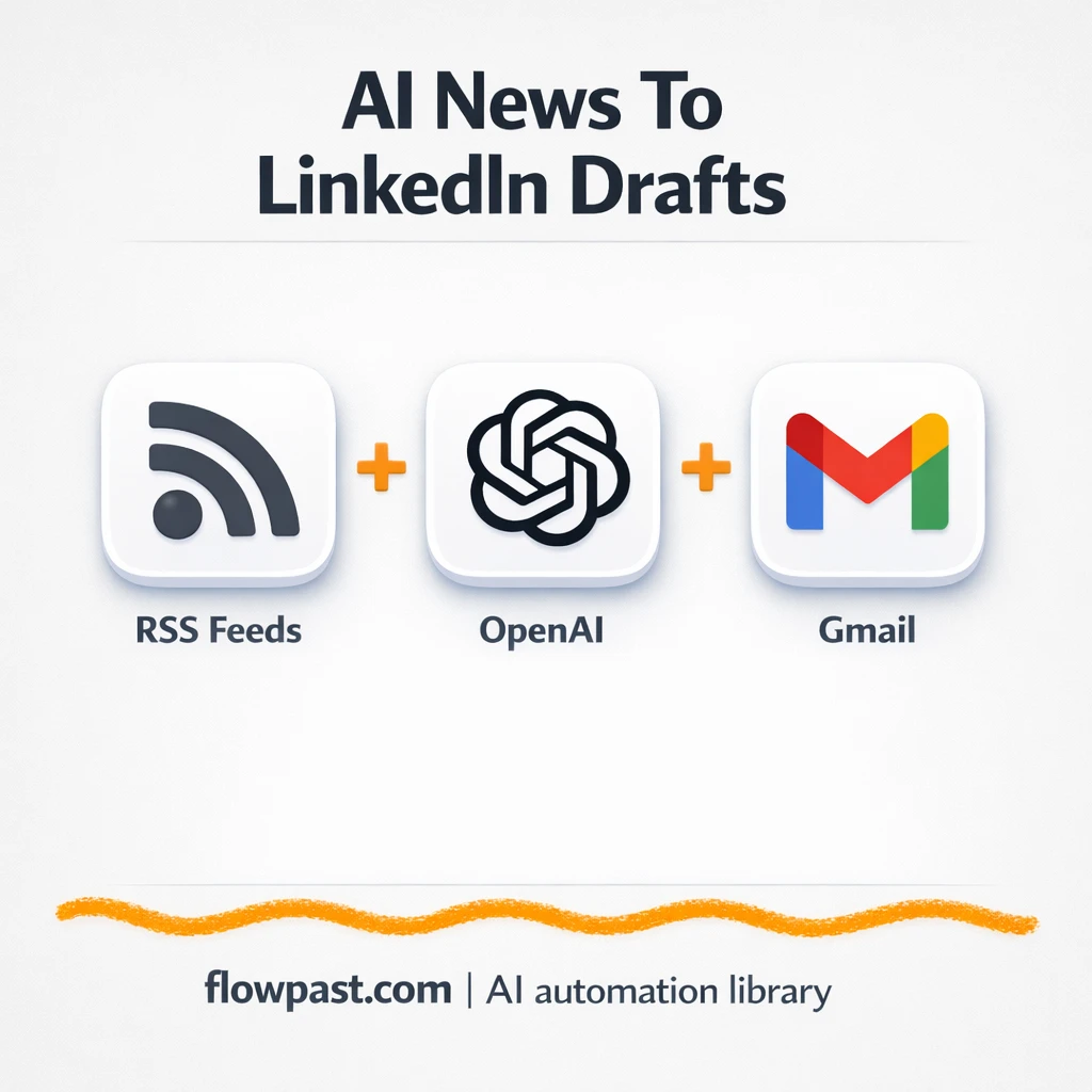 OpenAI + Gmail: LinkedIn drafts ready to review - n8n workflow automation template