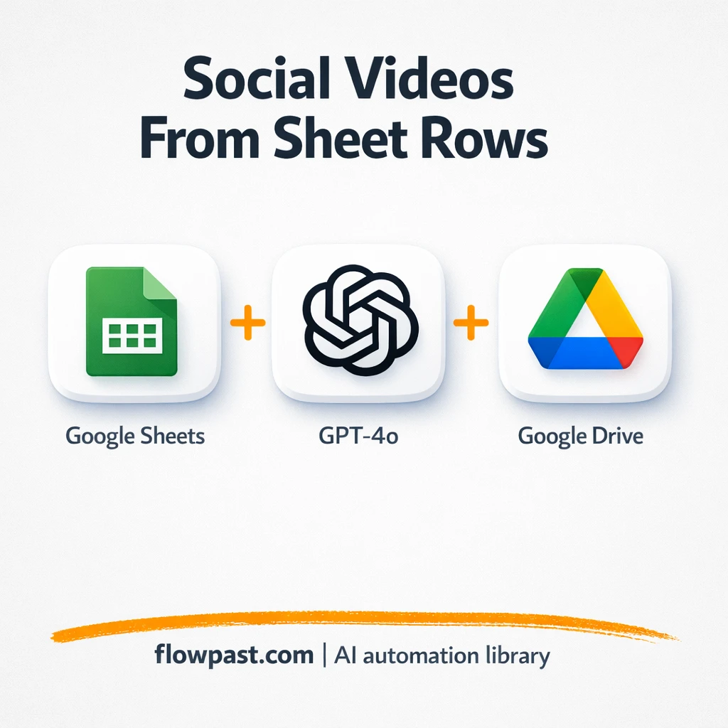 Google Sheets to Google Drive, videos ready to post - n8n workflow automation template