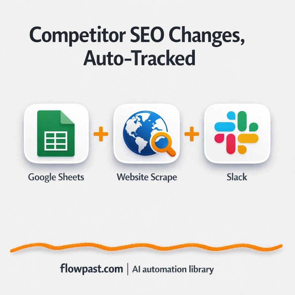 Google Sheets + Slack: competitor SEO changes spotted - n8n workflow automation template