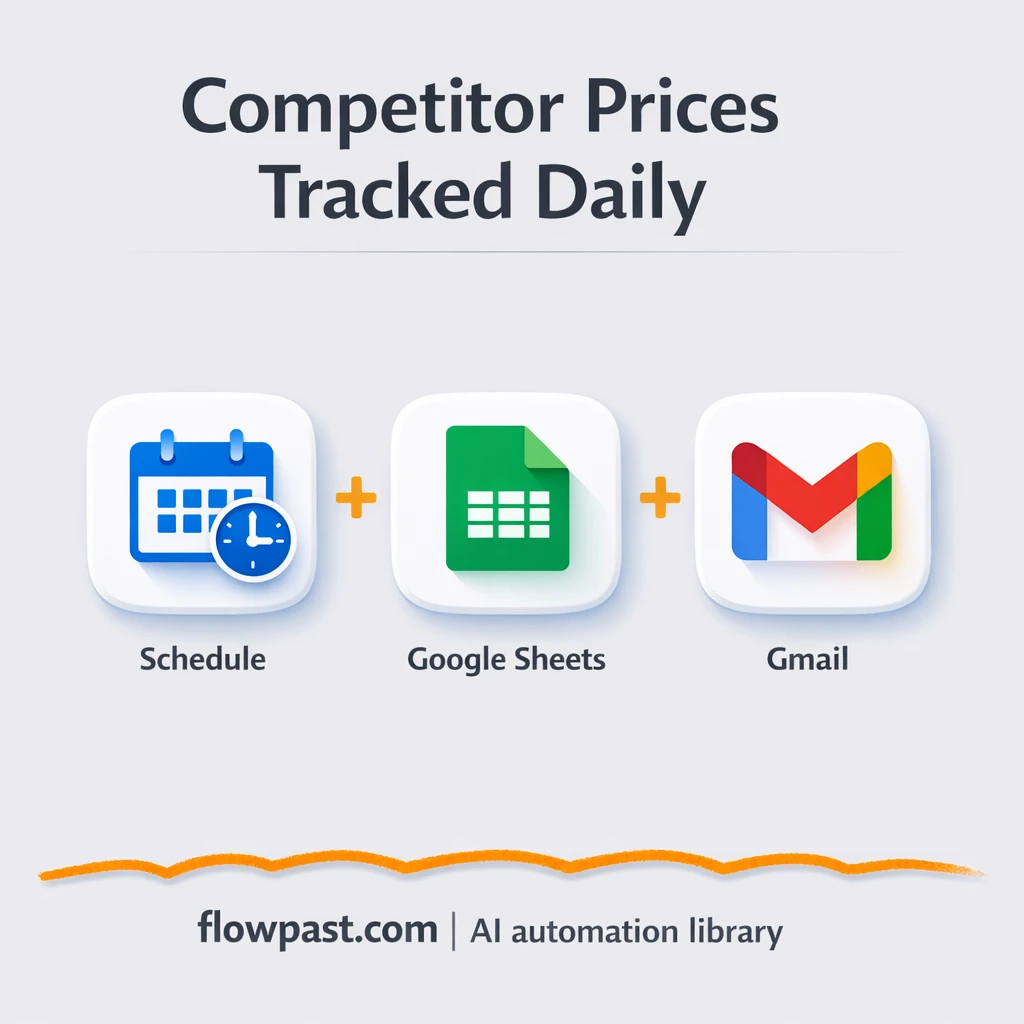 Google Sheets + Gmail: competitor price alerts - n8n workflow automation template