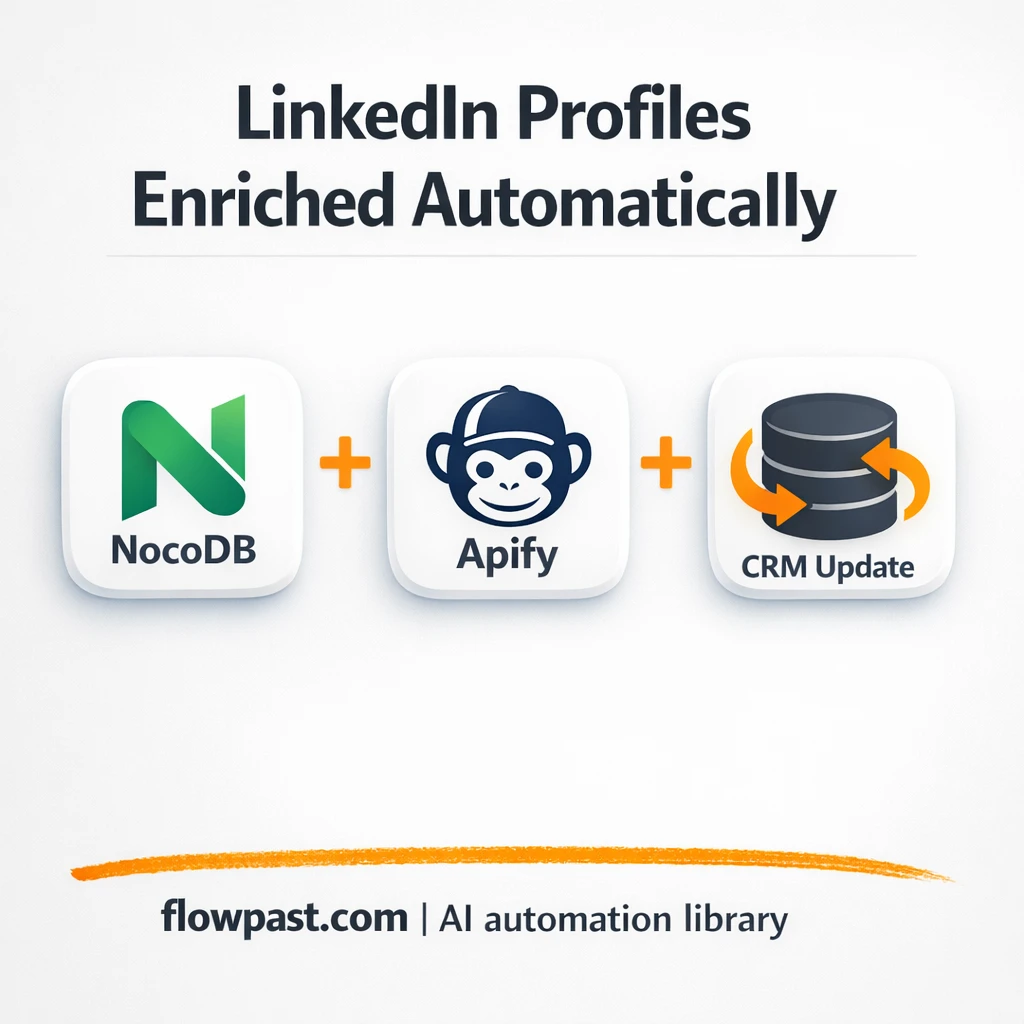 Apify + NocoDB: complete LinkedIn profiles, clean - n8n workflow automation template