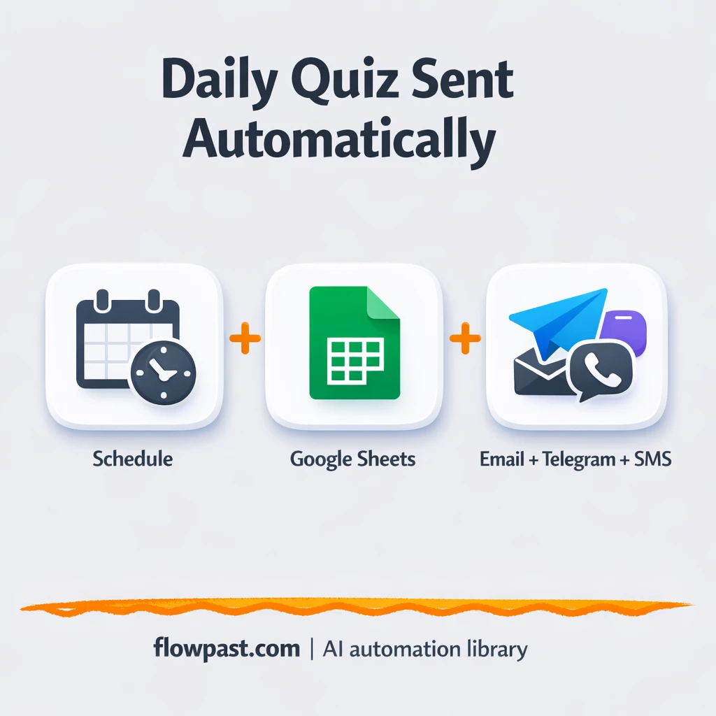 Google Sheets to Telegram, daily quiz sent for you - n8n workflow automation template