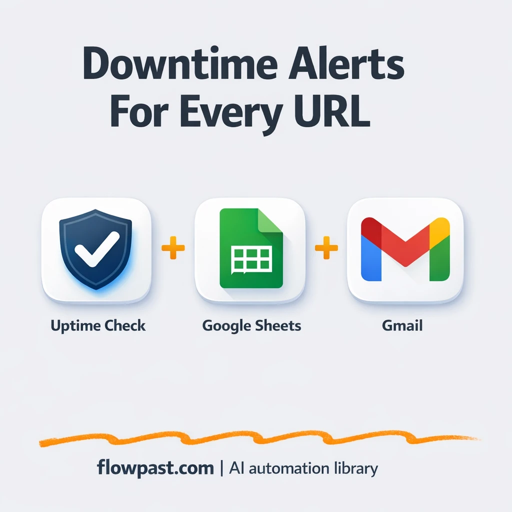 Google Sheets + Gmail: downtime alerts with proof - n8n workflow automation template