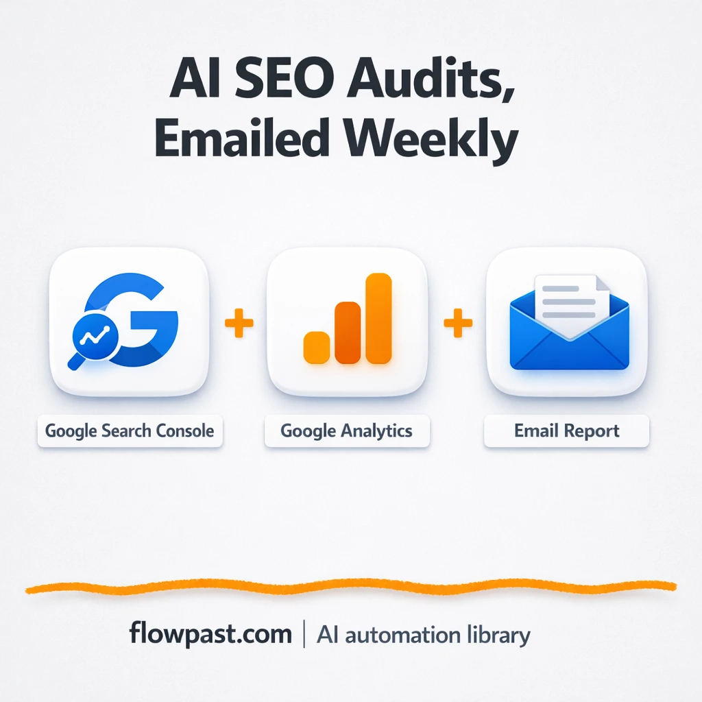 Google Search Console + GA4: SEO audits by email - n8n workflow automation template