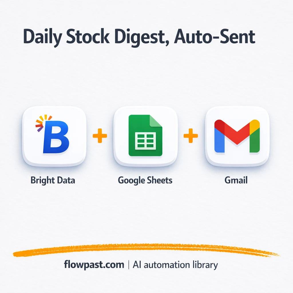 Bright Data to Gmail, daily stock digest you can send - n8n workflow automation template