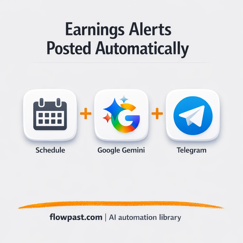 Finnhub to Telegram, clean earnings alerts posted - n8n workflow automation template