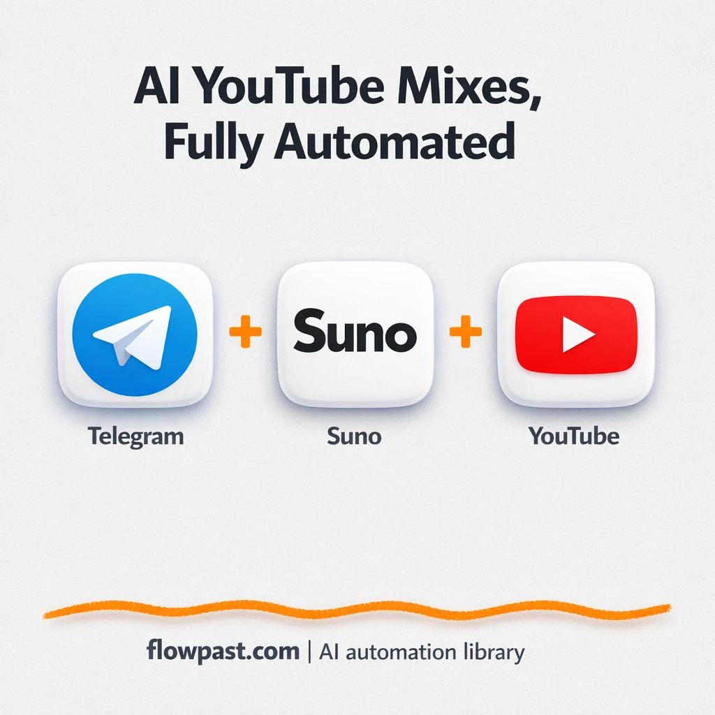 Telegram to YouTube, playlist videos published faster - n8n workflow automation template