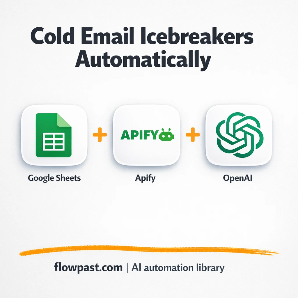 Google Sheets + Apify: cold email icebreakers written - n8n workflow automation template