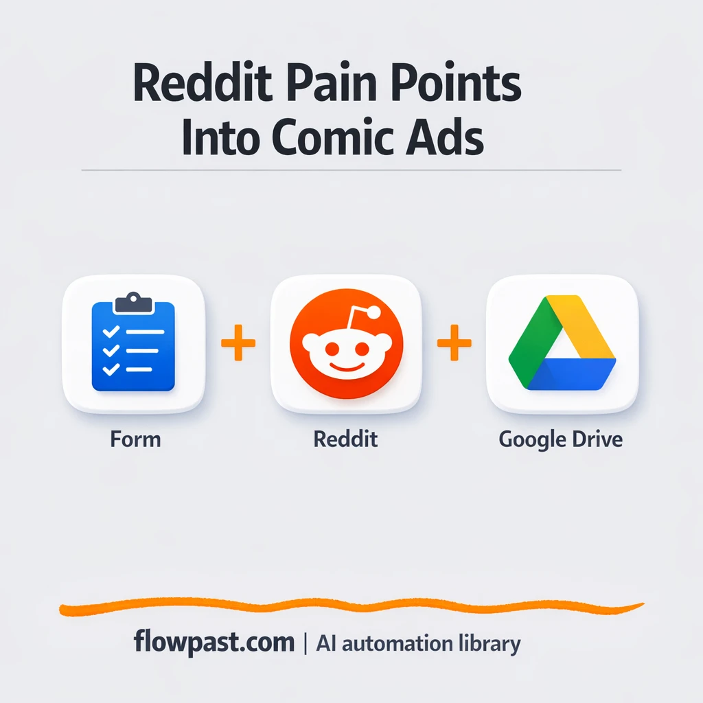 Reddit to Google Drive, comic ads ready to ship - n8n workflow automation template