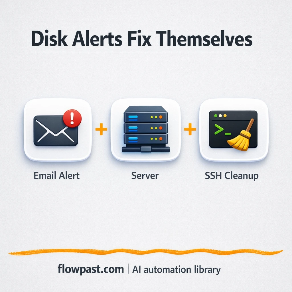 Gmail to SSH, disk cleanup handled before it hurts - n8n workflow automation template
