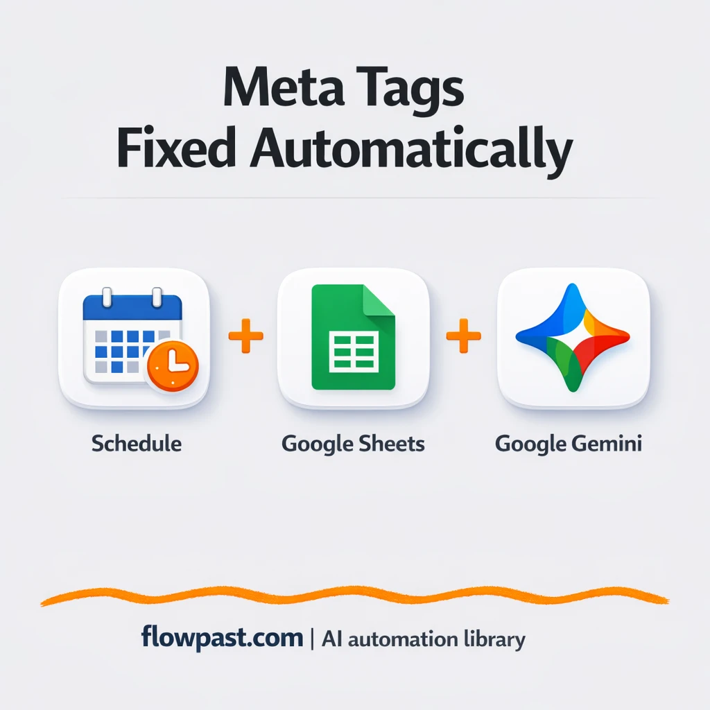 Google Sheets + Gemini: cleaner meta tags at scale - n8n workflow automation template
