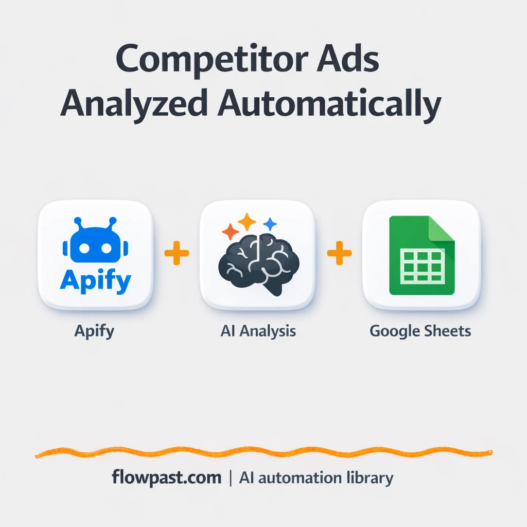 Apify to Google Sheets, competitor ad insights ready - n8n workflow automation template