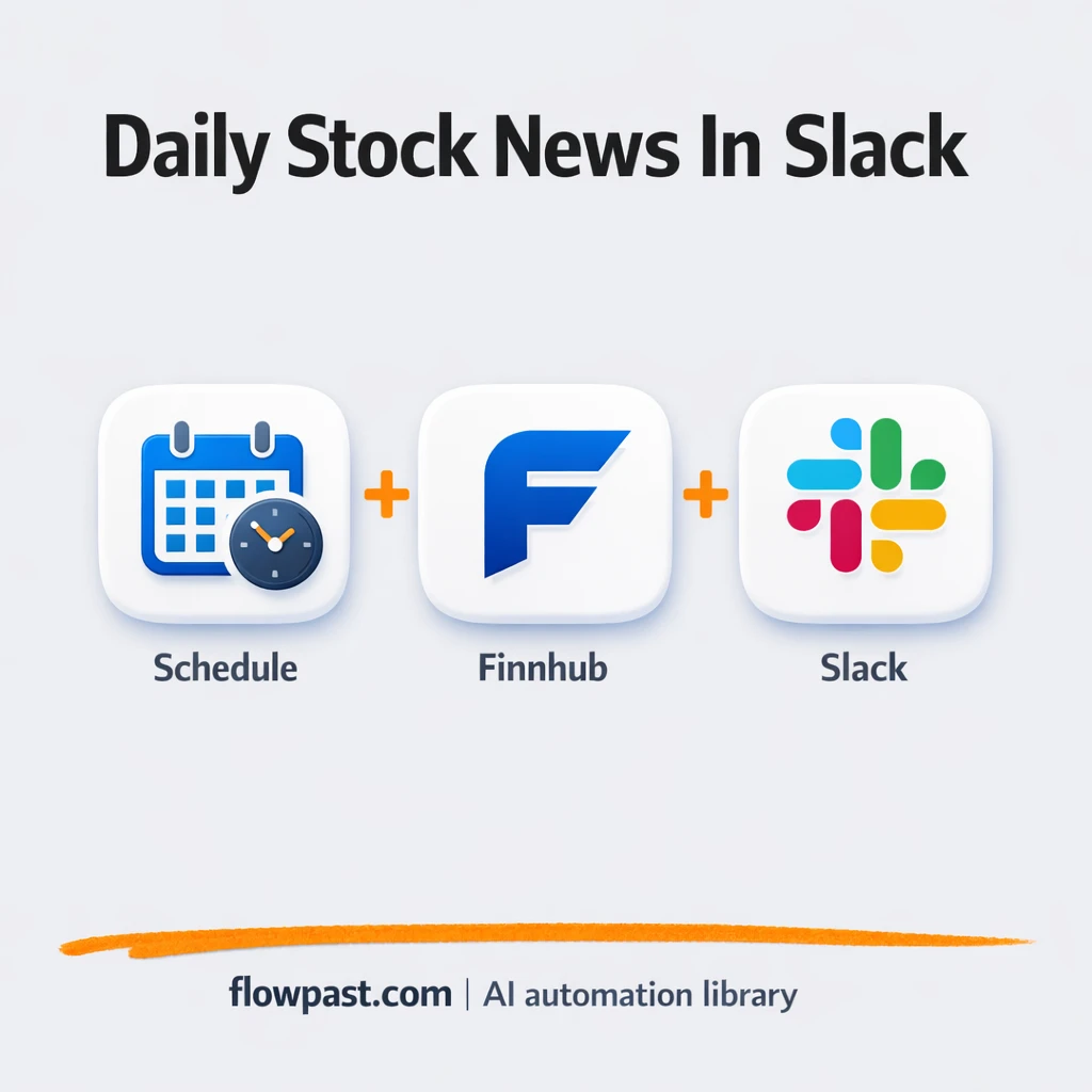 Finnhub to Slack, daily stock news in one message - n8n workflow automation template
